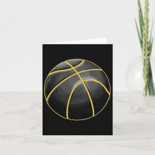 Cartão Ilustração de basquete Black Dourado Ball Design S