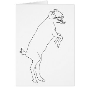 Cartão Ilustração de Cabra em Pé Engraçada Animal Simples