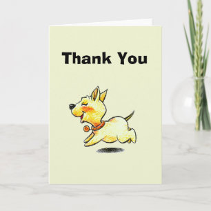 Cartão Ilustração de Cachorro Correndo Fofo para Amantes
