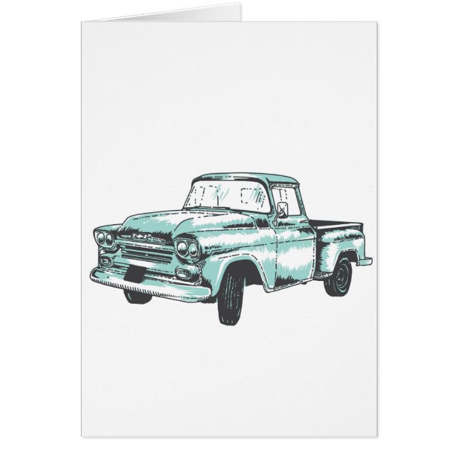 Cartão Ilustração de Caminhão Vintage (Frente)