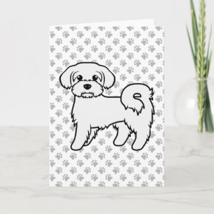 Cartão Ilustração de Cão de Cartoon Cortado Maltês
