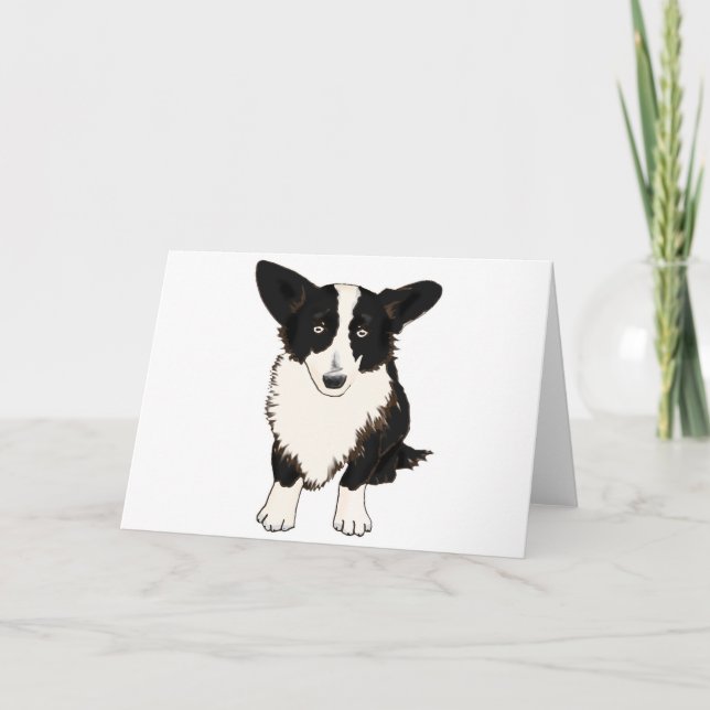 Cartão Ilustração de Cardigan Welsh Corgi (Frente)