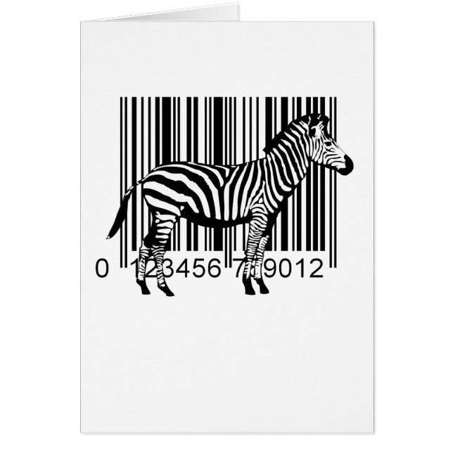 Cartão Ilustração de Código de Barras Zebra (Frente)