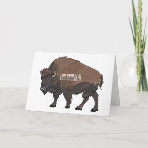 Cartão Ilustração de desenho animado Bison