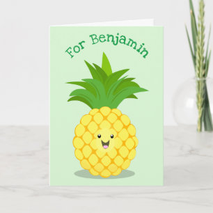 Cartão Ilustração de desenho animado de abacaxi