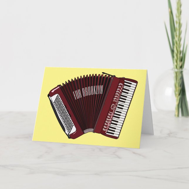 Cartão Ilustração de desenho animado de Accordion (Frente)