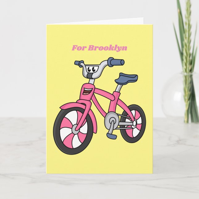 Cartão Ilustração de desenho animado de bicicleta de cria (Frente)