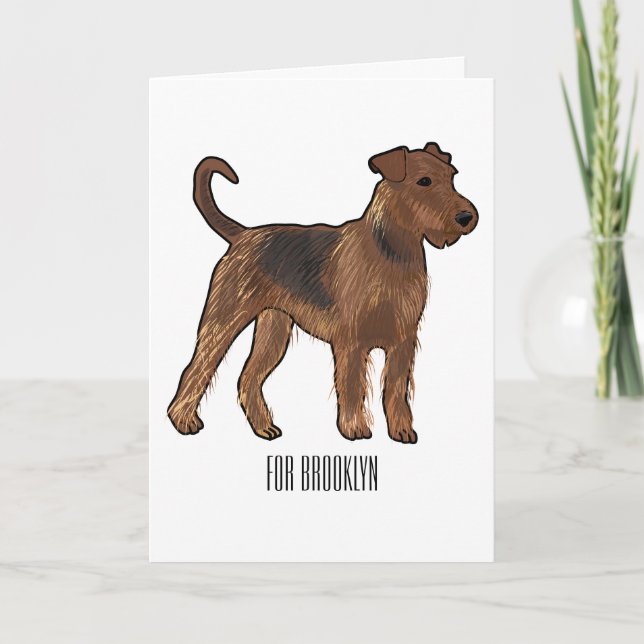 Cartão Ilustração de desenho animado de cão Airedale terr (Frente)