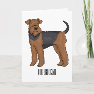 Cartão Ilustração de desenho animado de cão Airedale terr