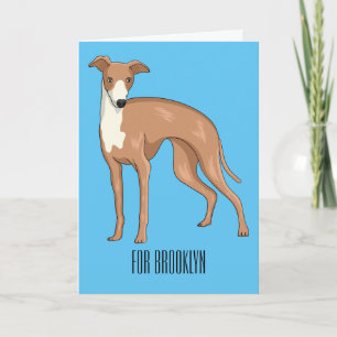 Cartão Ilustração de desenho animado de cão Greyhound