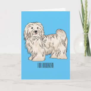 Cartão Ilustração de desenho animado de cão Havanês