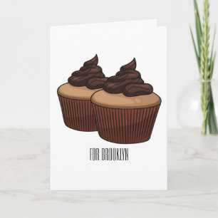Cartão ilustração de desenho animado de cupcake