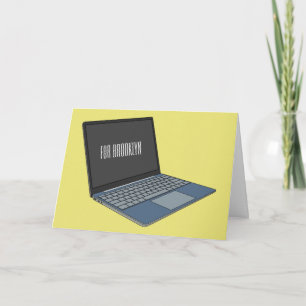 Cartão ilustração de desenho animado de laptop