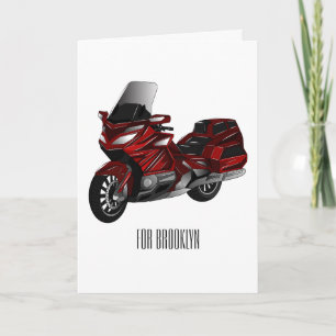 Cartão Ilustração de desenho animado de motocicleta em tu