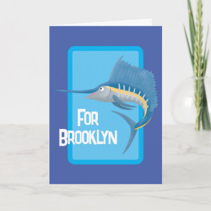 Cartão Ilustração de desenho animado de peixe-espada