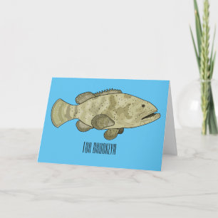 Cartão Ilustração de desenho animado de peixe-grua