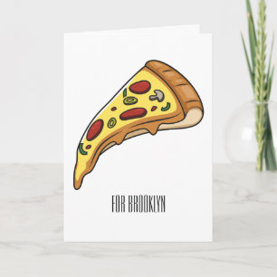Cartão Ilustração de desenho animado de pizza