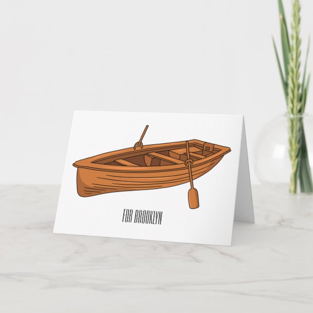 Cartão Ilustração de desenho animado em Rowboat (Frente)