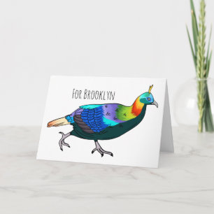 Cartão Ilustração de desenho animado monal de aves do Him