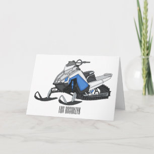 Cartão Ilustração de desenho animado Snowmobile