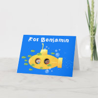 Ilustração de desenho animado submarino amarelo