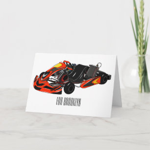 Cartão Ilustração de desenho de corrida de Kart