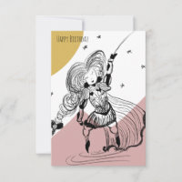 Ilustração de Desenho de Menina de Esgrima Medieva