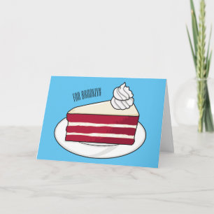 Cartão Ilustração de desenho do bolo de veludo vermelho