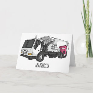 Cartão Ilustração de desenho do caminhão de lixo