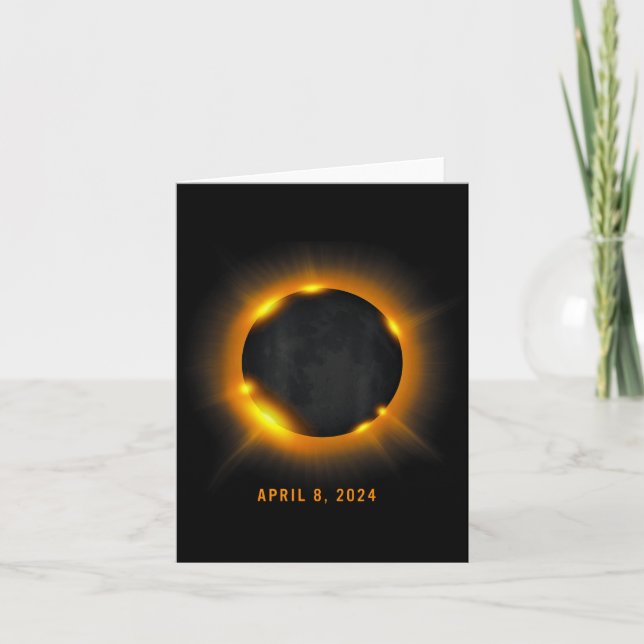 Cartão Ilustração de Eclipse Solar (Frente)