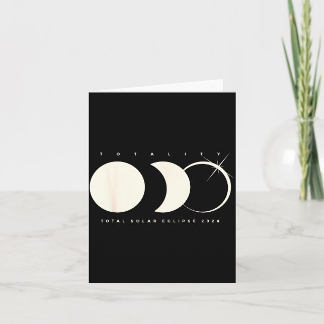 Cartão Ilustração de Eclipse Total do Sol (Frente)