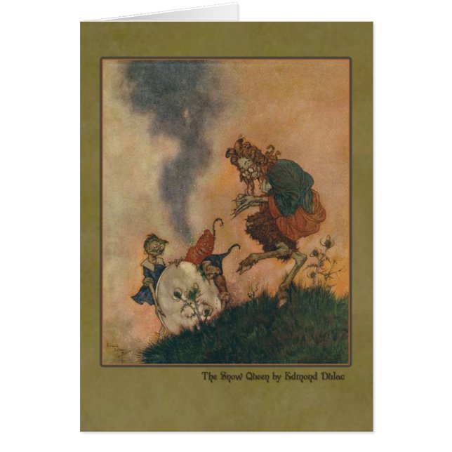Cartão Ilustração de Edmund Dulac da rainha da neve (Frente)
