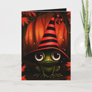Cartão Ilustração de Fantasia de Bruxa Sapo para o Hallow