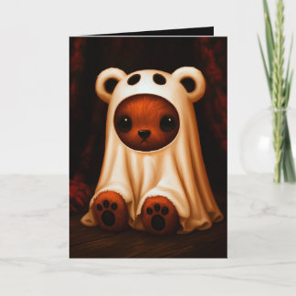 Cartão Ilustração de Fantasia de Urso de Pelúcia para o H