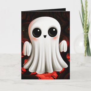Cartão Ilustração de Fantasma Fofo de Halloween