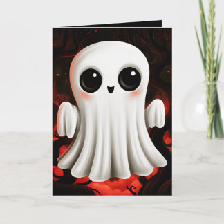 Cartão Ilustração de Fantasma Fofo de Halloween