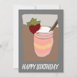 Cartão Ilustração de Feliz Aniversário para Milk Shake de