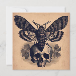 Cartão Ilustração de Horror de Gótico Antiquado da Matriz