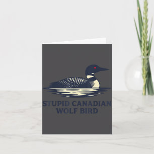 Cartão Ilustração de Loon de Pássaro de Lobo Canadense Id