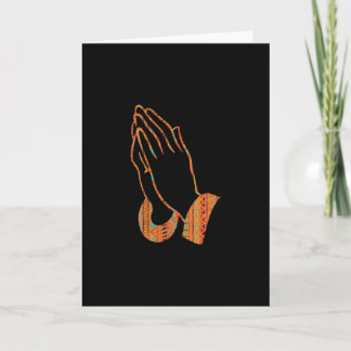 Cartão Ilustração de Mãos de Reza Abstrato