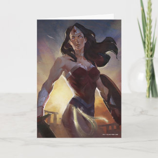 Cartão Ilustração de Mulher Maravilha de Crise Infinita