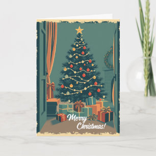 Cartão Ilustração de Natal Vintage