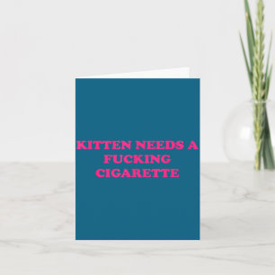 Cartão Ilustração de Piada de Gato que Precisa de Cigarro