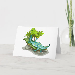 Cartão Ilustração De Um Banho De Sol Iguanodon.
