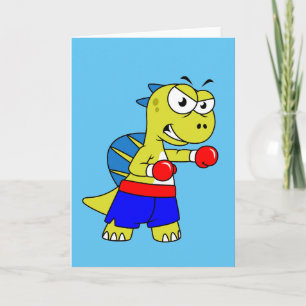 Cartão Ilustração De Um Boxing De Espinossauro.
