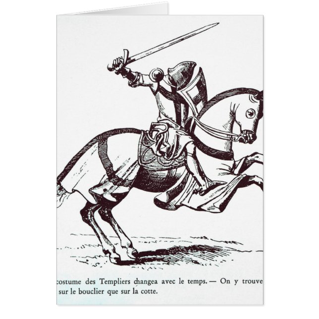Cartão Ilustração de um cavaleiro Templar (Frente)