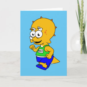 Cartão Ilustração De Um Corredor De Tricerátops.