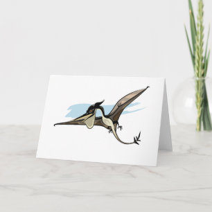 Cartão Ilustração De Um Dinossauro Pteranodon.