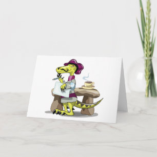 Cartão Ilustração De Um Pensamento De Poeta De Raptor De