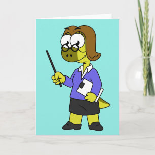 Cartão Ilustração De Um Professor De Paquicéfalossauro.